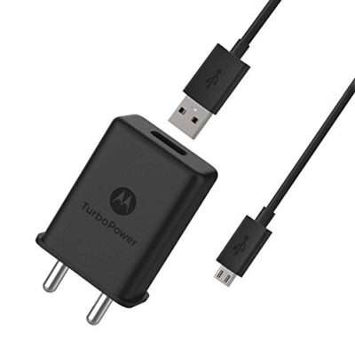 Motorola 15 W Single Port Wall Charger For Smartphones, Tablets, Digital Cameras With Micro Usb – Black