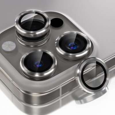 METACROW Tempered Glass Camera Lens Protector for iPhone 16 Pro Max (Titanium Grey)