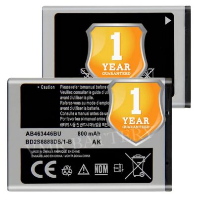 Original AB463446BN Battery Compatible for Samsung Guru X200 GT-E1200Y C512 X208 1258 1250 S3030 E3100 S5150 X210 X160 S208 F519 – (800mAh) – 1 Year Warranty_V95