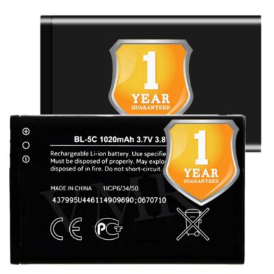 Original BL-5C Battery Compatible With Nokia 6822 – (1020mAh) – 1 Year Warranty_V95